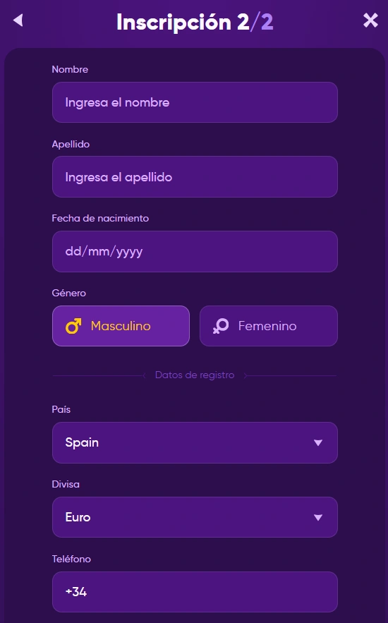 Kingmaker Casino Registration step 3